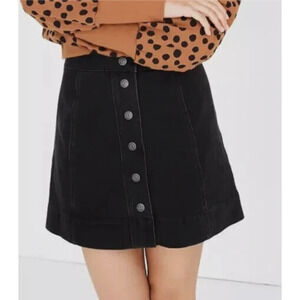 Women's MADEWELL Metropolis Snap Jean Skirt in Rawley Black Size 00